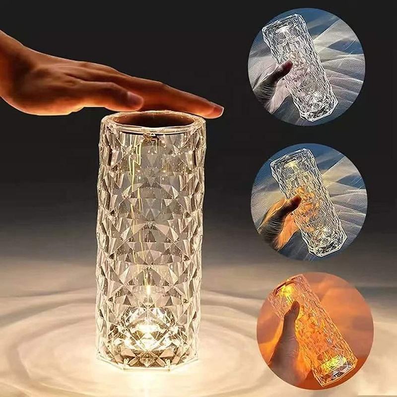 16 Colors Changing Rgb Touch Led Rose Crystal table Lamp