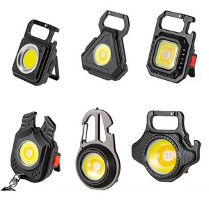 Multifunction 800Lumens Rechargeable COB Keychain light Mini Flashlight 3 Light Modes Portable Pocket Light