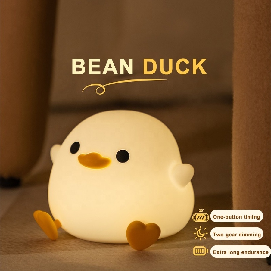 Cute Cartoon Animals Touch USB Rechargeable Lamp DoDo Doudou Duck Silicone LED Night Light for Kids Baby