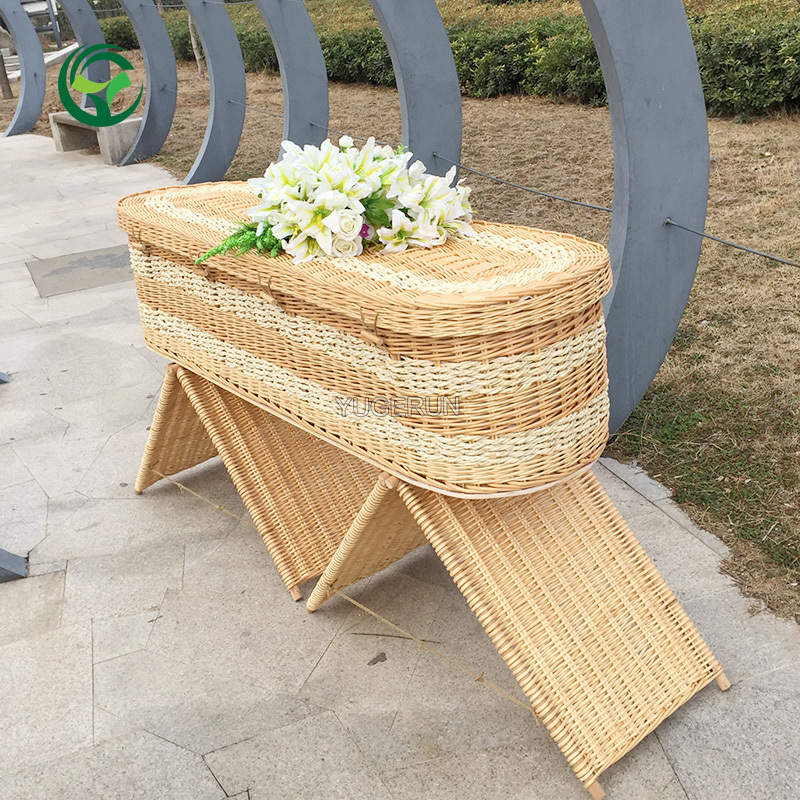 Japan Style Eco Coffin Casket and Cremation Willow Rattan Cane Corn Coffins