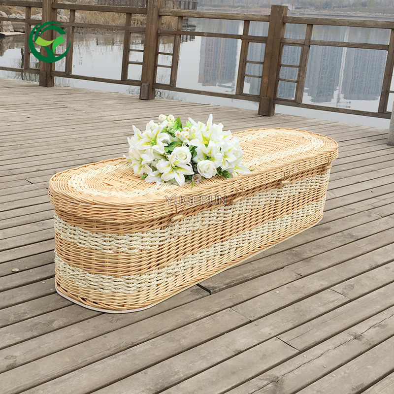 Japan Style Eco Coffin Casket and Cremation Willow Rattan Cane Corn Coffins