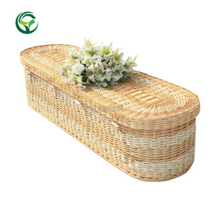 Japan Style Eco Coffin Casket and Cremation Willow Rattan Cane Corn Coffins