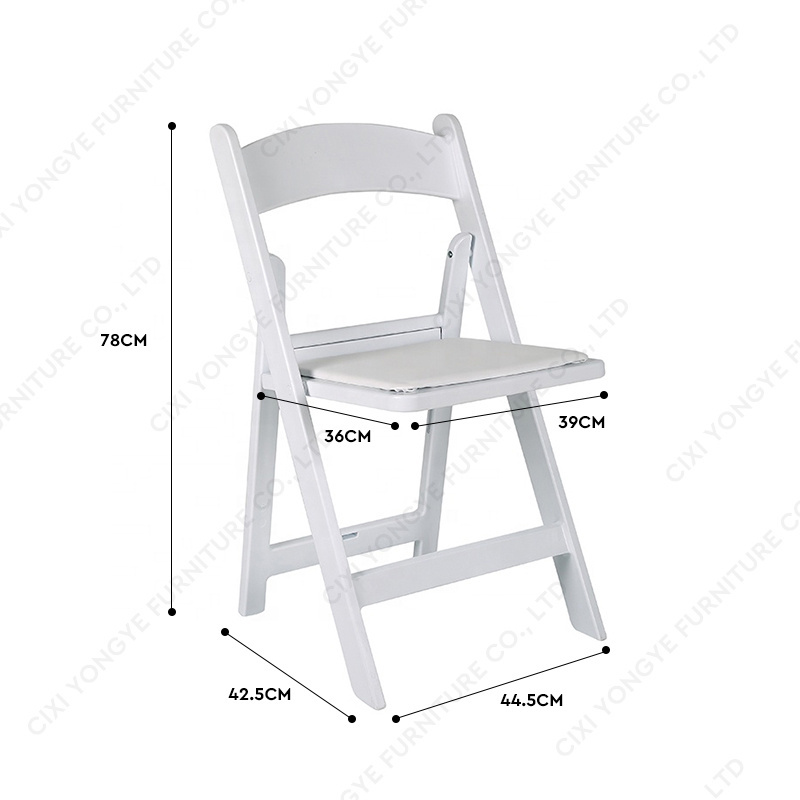 Outdoor Padded White black colors Wedding Banquet Event Wimbledon Foldable Plastic Resin Folding Chairs for events