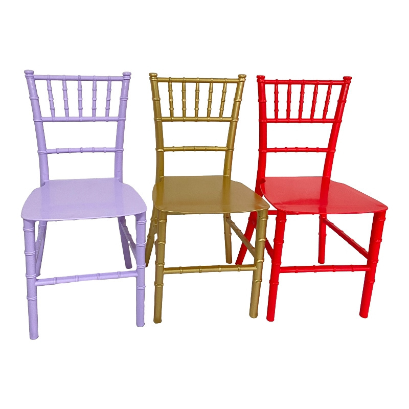 Quality Supplier Hotel chiavari chairs Weddings Event White Resin Kids Children Chiavari Chair For Party with cushions