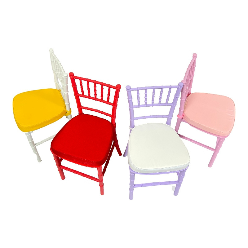 Quality Supplier Hotel chiavari chairs Weddings Event White Resin Kids Children Chiavari Chair For Party with cushions