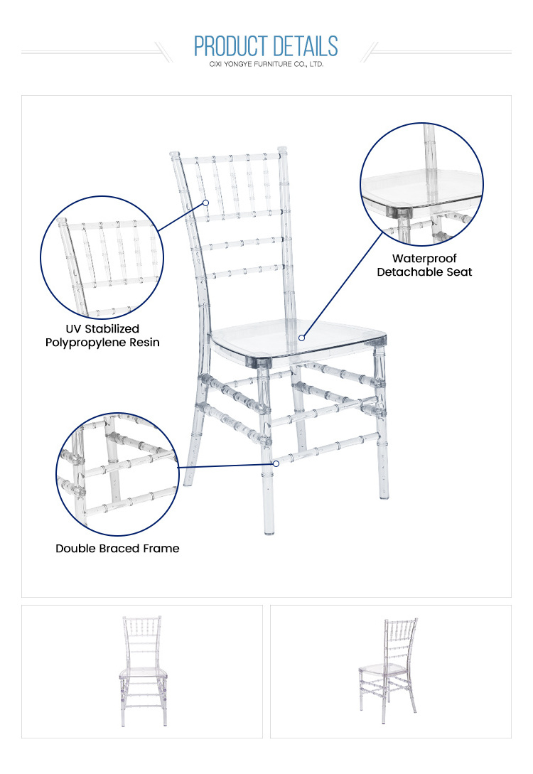 Clear Resin Chiavari Chairs PC Crystal Ice Clear Acrylic Tiffany Chairs For Wedding Event Party Rental