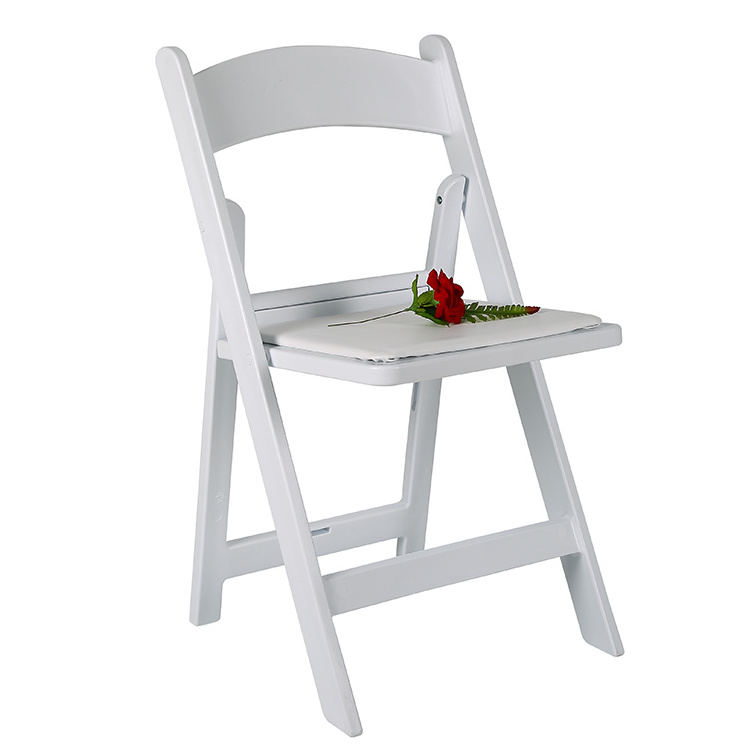 Folding Chair for Decoration White Wood and Resin Wholesale Beach Wedding Event Party Carton Plastic Outdoor Furniture Modern