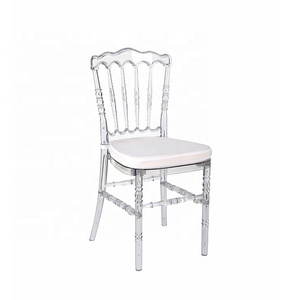 plastic resin clear transparent tiffany napoleon ghost phoenix chivari chiavari chairs with seat pad for wedding events banquet