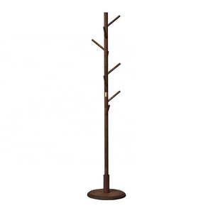 New Chinese style coat rack Bedroom black walnut floor rack vertical solid wood clothes rack household hangers