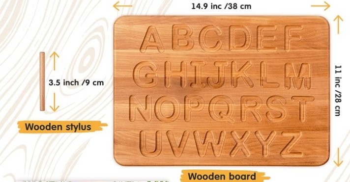 Wooden Alphabet Tracing Board Wooden Montessori Toys for 3 4 5 Year Old Kids Educational Toy for Kids