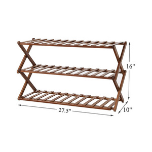 Bamboo Shoe Rack For Closet Entryway 3 Tier Shelf Stackable Sturdy Heavy Duty Large Free Standing Closet Shoe Organizer