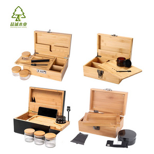 Nature Bamboo Wooden Herb Stash Box Wooden Stash Tobacco And Herbal Storage Gift Box