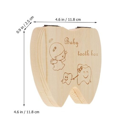 Memory Collection Teeth Storage Container Tooth Fairy Box Wooden Tooth Keepsake Box Baby Tooth Save Box