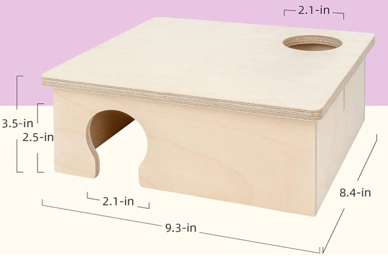 Pet Chinchilla Hut Hideout Natural Wooden Small Animal Wooden Hamster House