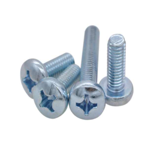 The high quality GB818-85 carbon steel with blue white zinc plated cross pan head screw M3M4M5M6M8