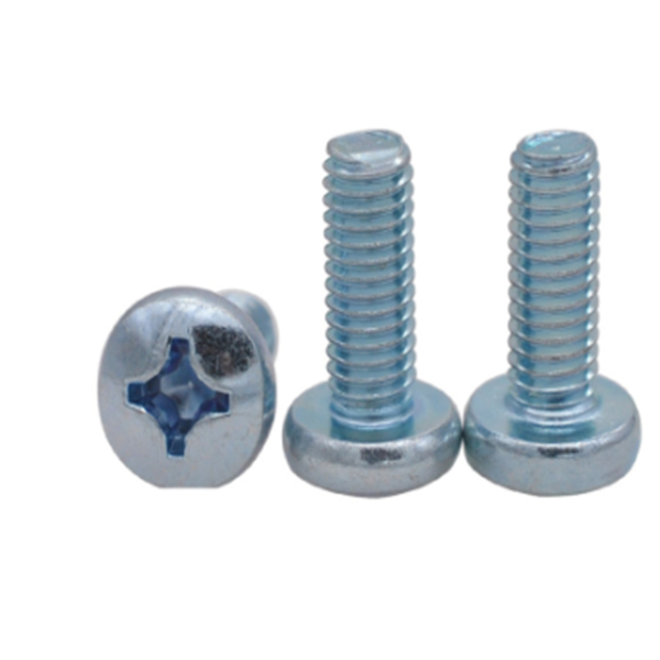 The high quality GB818-85 carbon steel with blue white zinc plated cross pan head screw M3M4M5M6M8