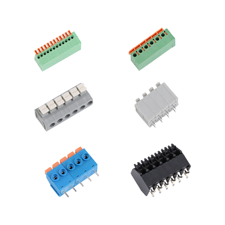 Manufacture heavy power spring terminal blocks 2.54 3.5 5.0 screwless terminal block connector