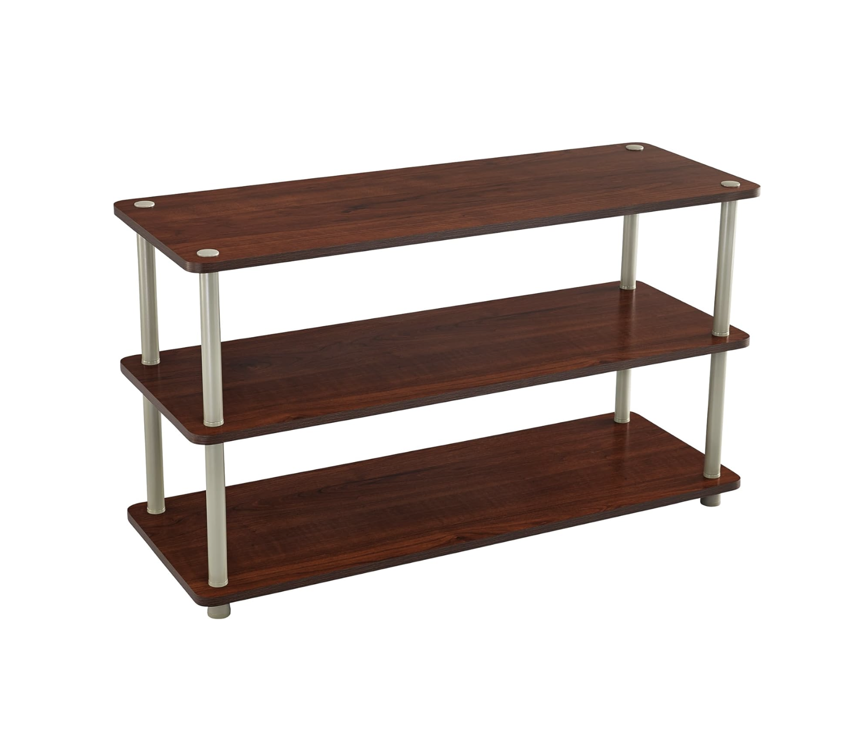 3-Tier Shelf Organizer Unit for Shoes, Accessories, Hats, Purses, Bags, in Entryway or Closet, Wood Shelves with Metal Frame,