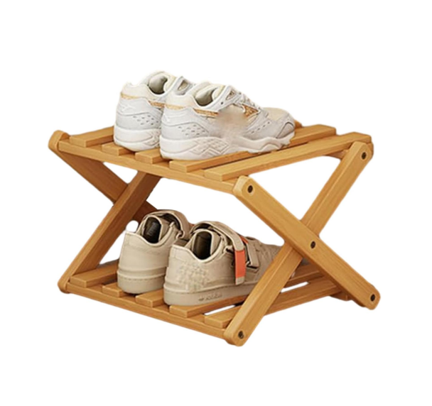 Comeon Bamboo Shoe Rack for Entryway, Foldable and Installation-Free Vertical Shoe Storage Organize