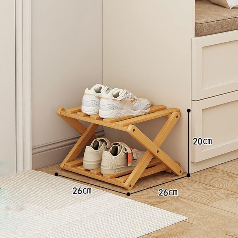 Comeon Bamboo Shoe Rack for Entryway, Foldable and Installation-Free Vertical Shoe Storage Organize