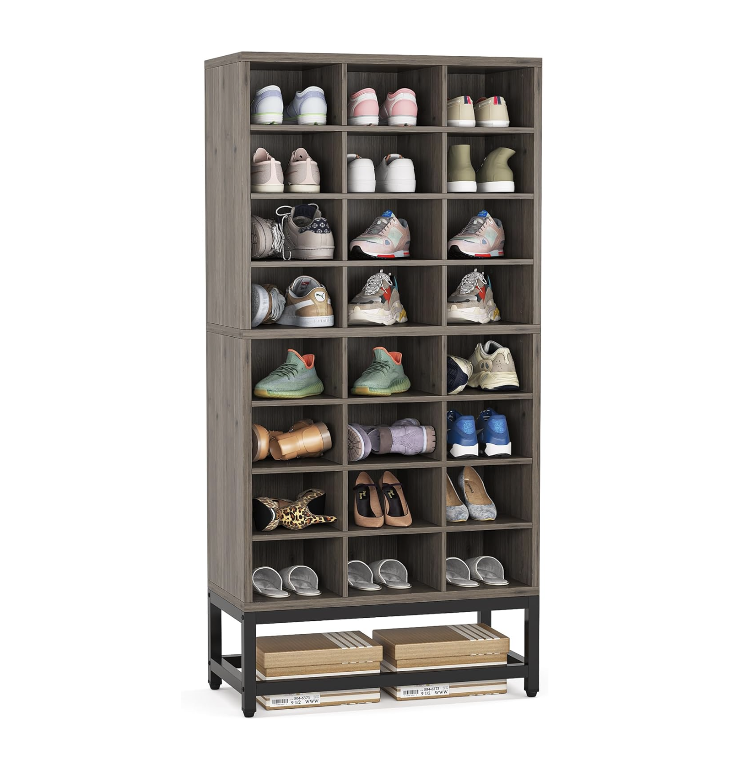 ZhongHuan 8-Tier Tall Shoe Rack Shelf Cubby Storage Cabinet