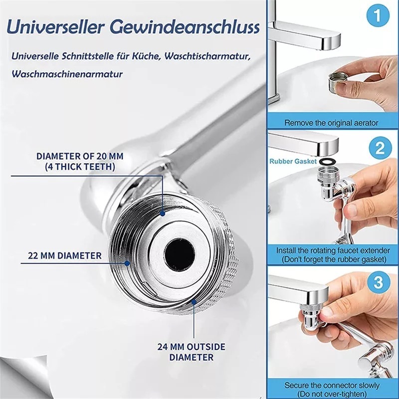 universal splash filter 1080 degree swivel rotation extender smart sink rotate faucet extender head sprayer attachment