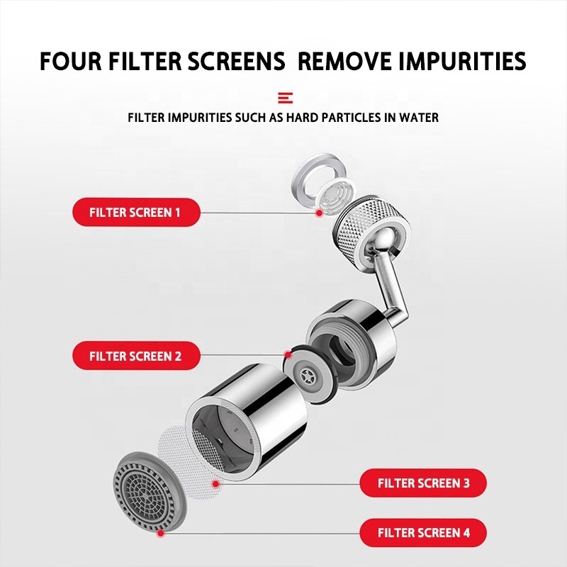 ZHUO AO saving universal splash filter faucet multi-function sprayer head kitchen faucet 720 degrees rotating faucet head