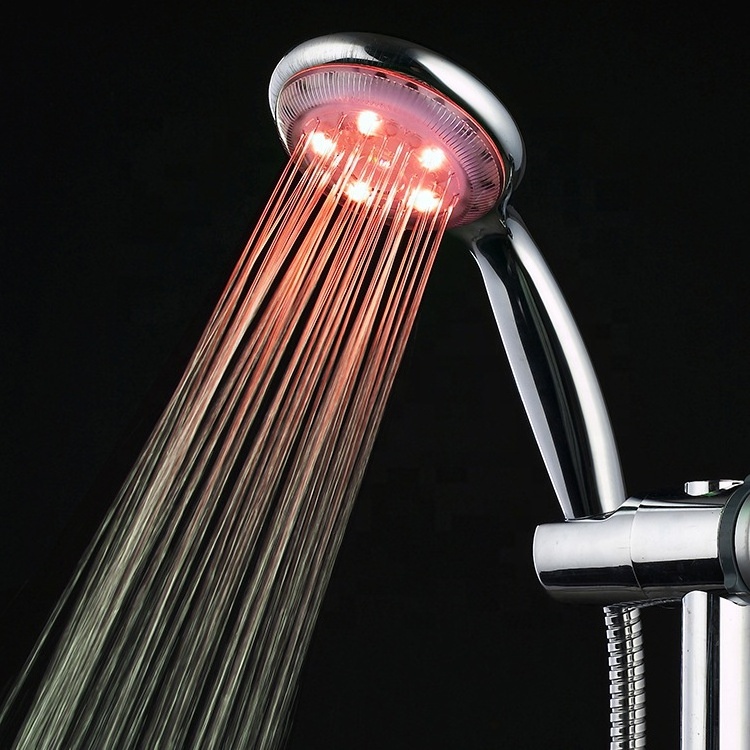 ZHUOAO 7 color light changing led hand held shower head bathroom faucet accessories colorful with lights rainbow