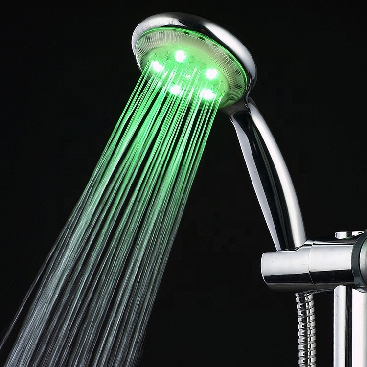 ZHUOAO 7 color light changing led hand held shower head bathroom faucet accessories colorful with lights rainbow