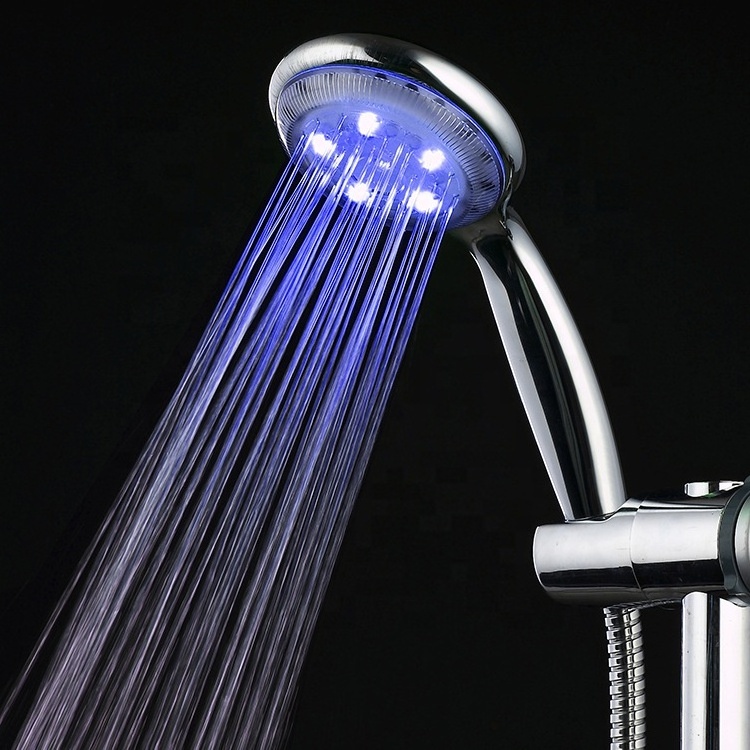 ZHUOAO 7 color light changing led hand held shower head bathroom faucet accessories colorful with lights rainbow