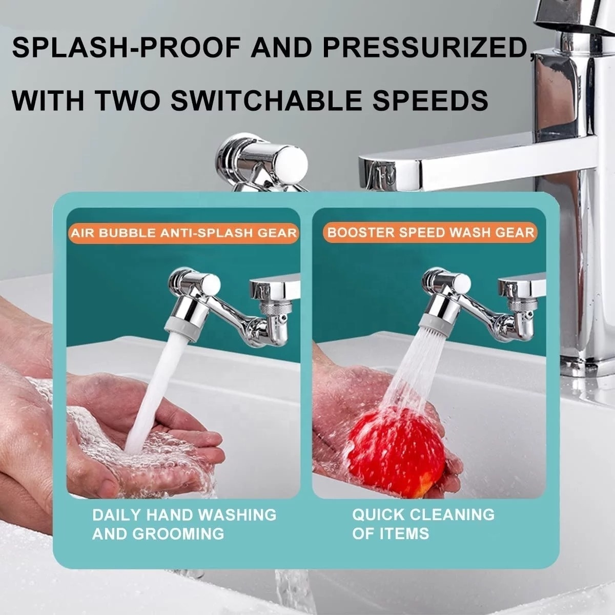 universal kitchen multi-functional bathroom faucet adapter 1080 degree rotating splash water saving extender head anti-splash