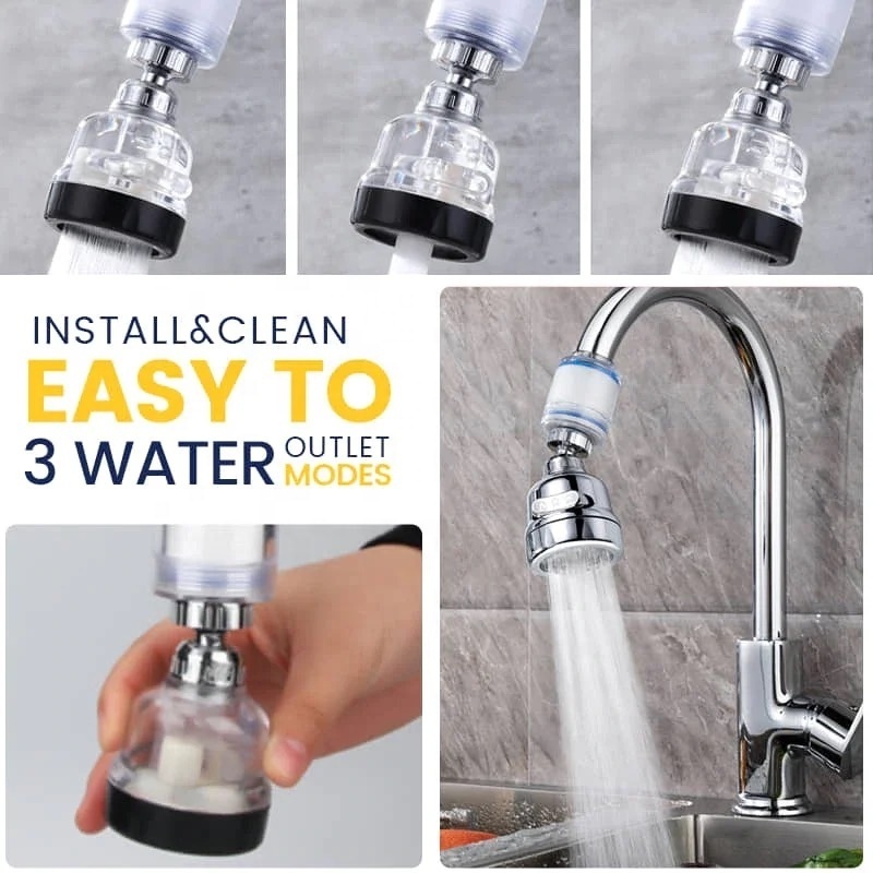 kitchen 360 degree rotatable spray head tap durable splash filter faucet extender nozzle aerator flexible