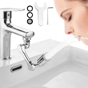 Universal Splash Filter 1080 Degree Swivel Robotic Arm Swivel Sink Faucet Extender Rotating Bathroom Sink Faucet Aerator Nozzle