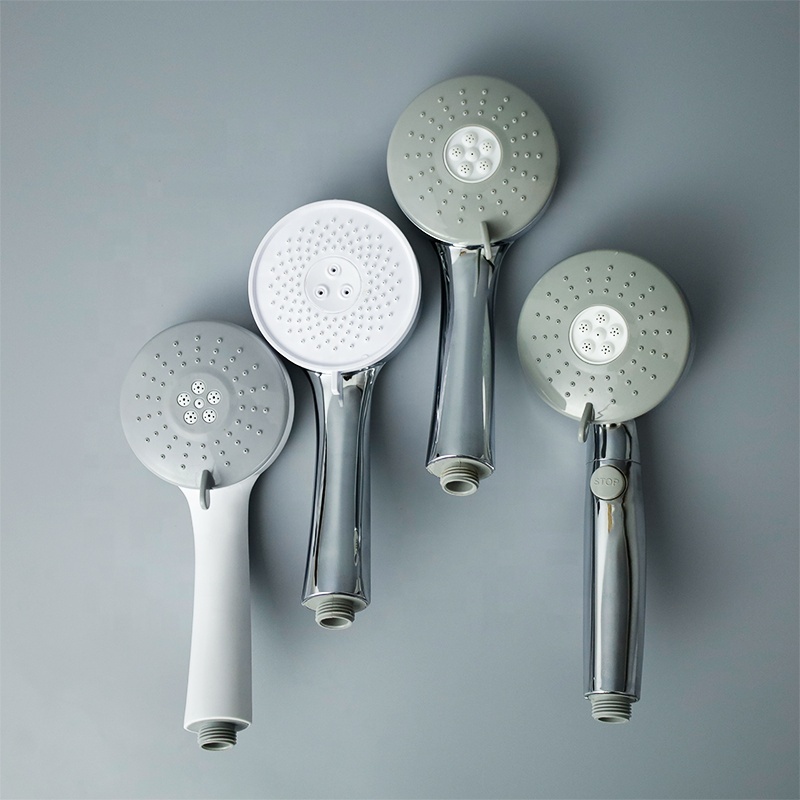 Removable and washable 3 function high pressure toilet rain portable chrome abs plastic hand held shower head for bathroom