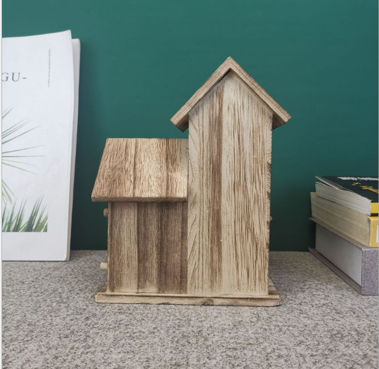 Wholesale custom high quality simple wooden bird house cheap price Wooden bird house garden decoration bird house