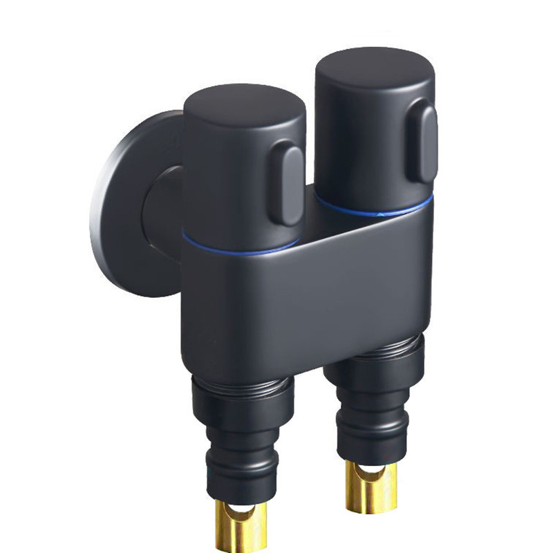 Good Quality Multi-functional Double Handle Brass Angle Valve Water Control 3 Way Diverting Valve For Toilet Bathroom