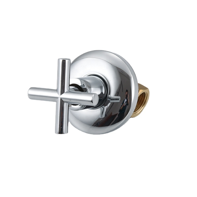 Good quality brass forged manual plumbing materials valve concealed brass stop cock ball valve In wall style