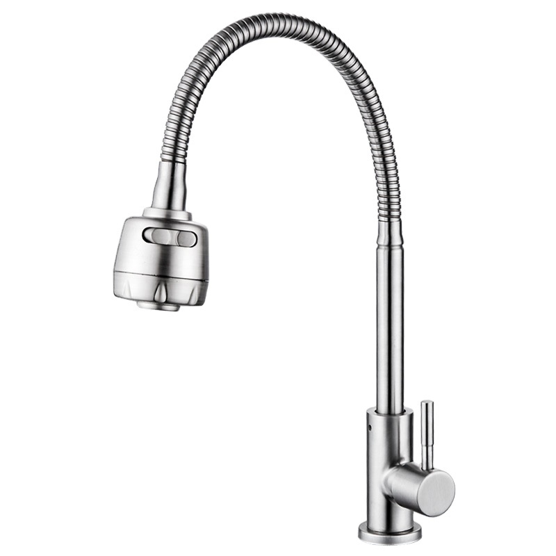 Factory Direct Economic 304 Stainless Steel Faucet Cold Water Sink Universal Kitchen Faucet