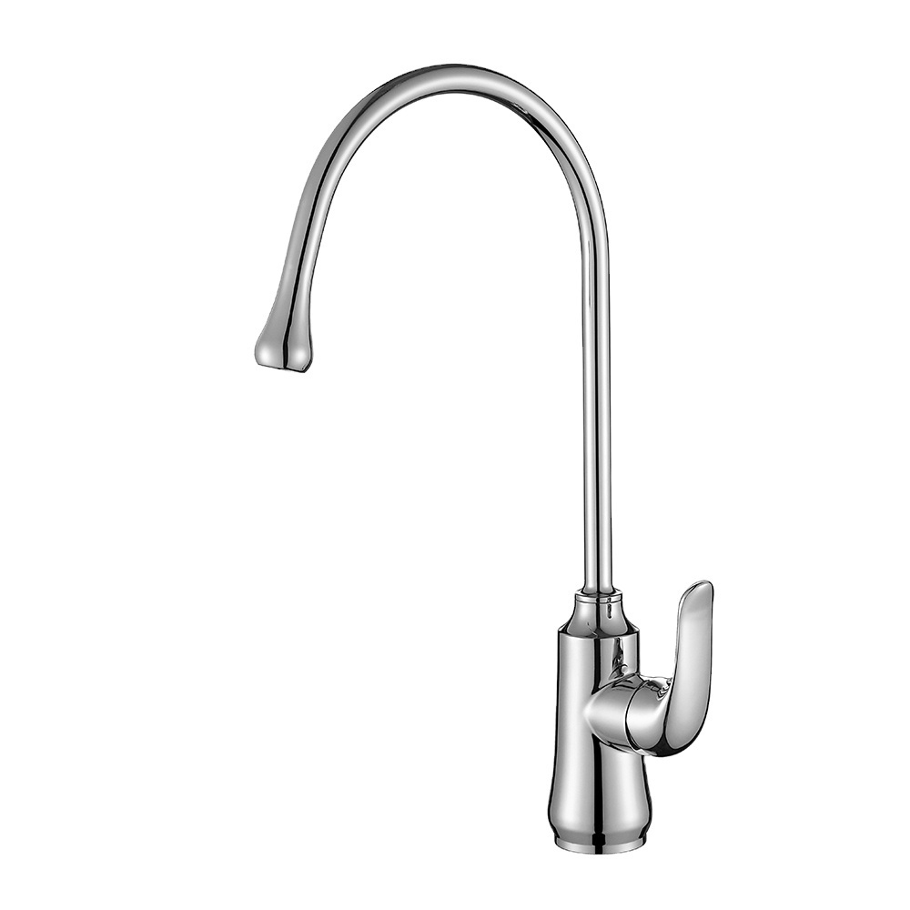 304 Stainless Steel Silver Single Hole Kitchen Faucet 360 Degree Rotating Faucet