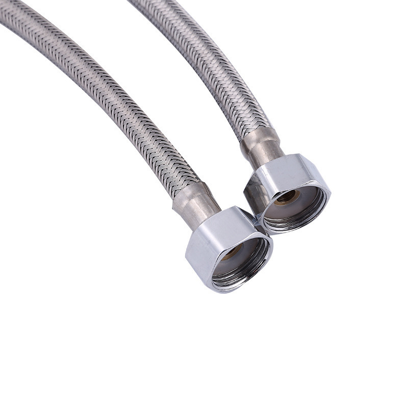 304 Stainless Steel Braided Hose Kitchen Wash Basin Hot And Cold Faucet Water Intake Pipe Basin Faucet Pointed Pipe