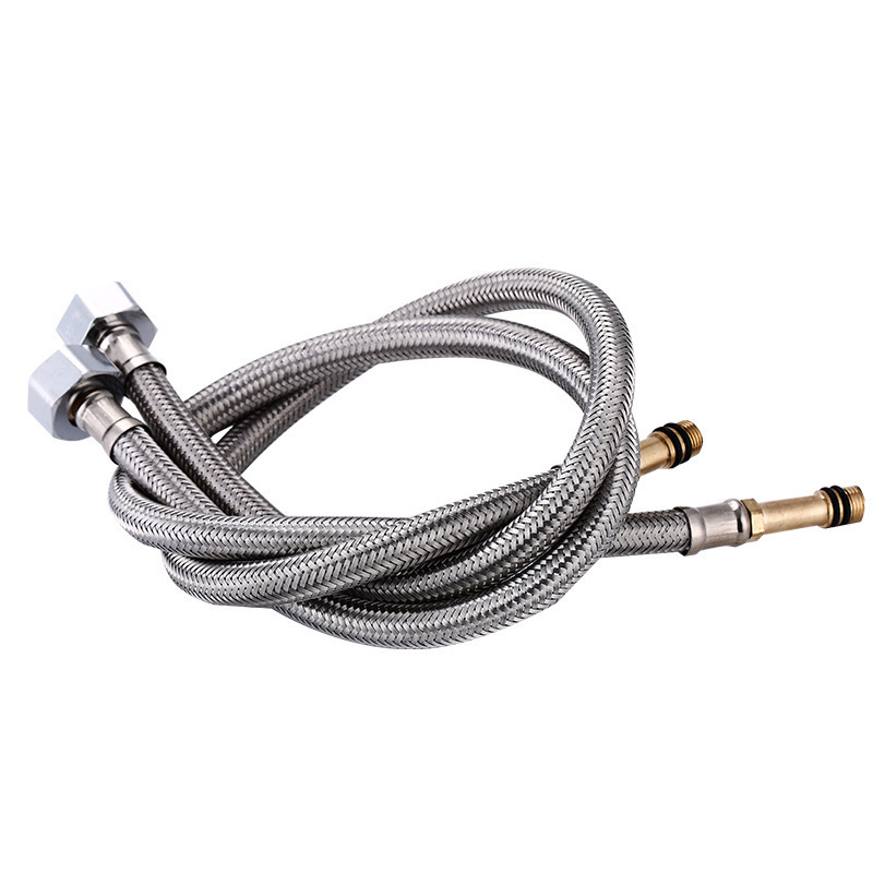 304 Stainless Steel Braided Hose Kitchen Wash Basin Hot And Cold Faucet Water Intake Pipe Basin Faucet Pointed Pipe