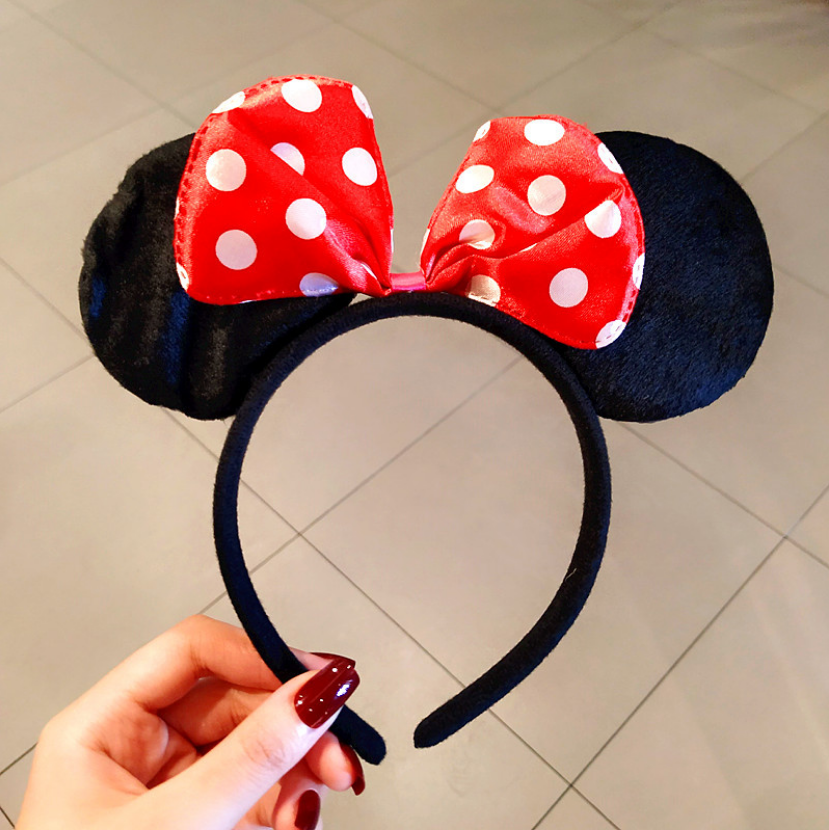 Cute Big Bow Mickey Headband Cartoon Cheap Lovely Plastic Mouse Head Ears Shape Hair Headband for Kids