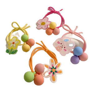 Korean Fashion Elastic Cute Animal  Hair Accessories Baby Cartoon Flower Butterfly Hair Tie Fabric Scrunchy for Children Girls