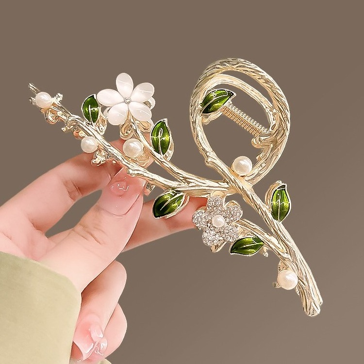 Wholesale Custom Hair Accessories Metal Flower Hair Claw For Women Jumbo Hair Claw Clip