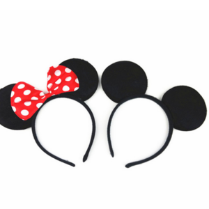 Cute Big Bow Mickey Headband Cartoon Cheap Lovely Plastic Mouse Head Ears Shape Hair Headband for Kids