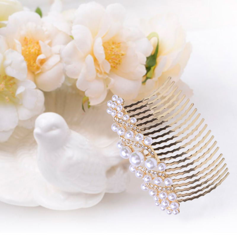 Women bridal wedding jewelry hair comb accessories,fashion flower crystal pearl hair ornament comb