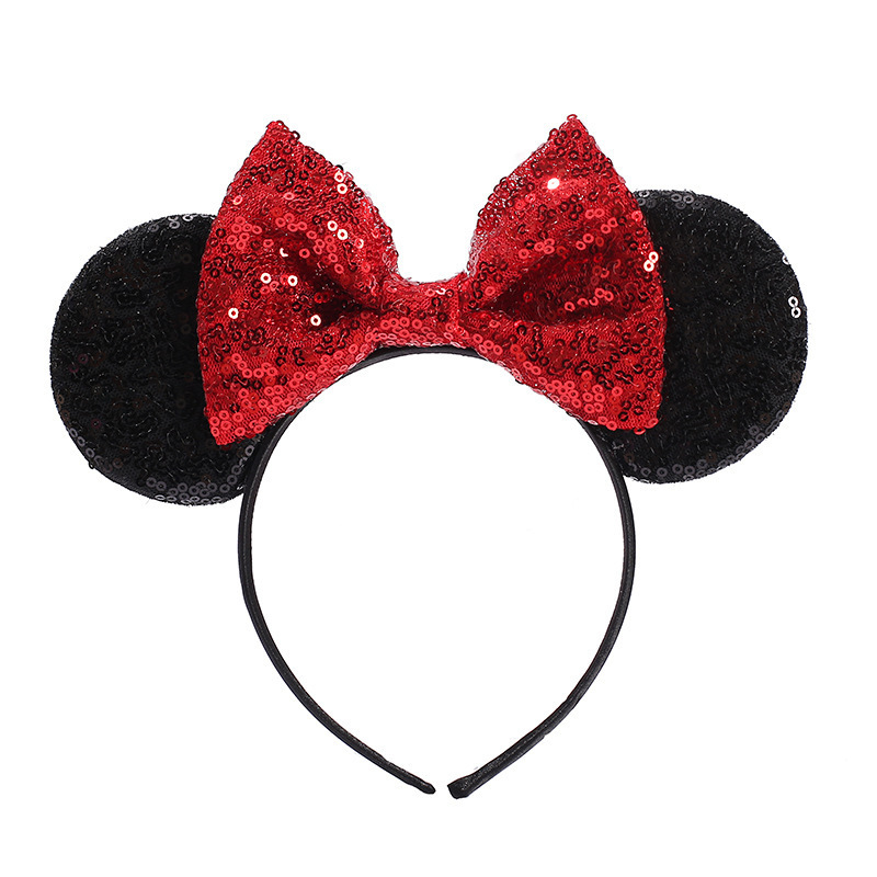 Cartoon Mickey Ears Hairband Princess snow White Sequin Prom Mouse Ears Headbands Party Gift Decoration