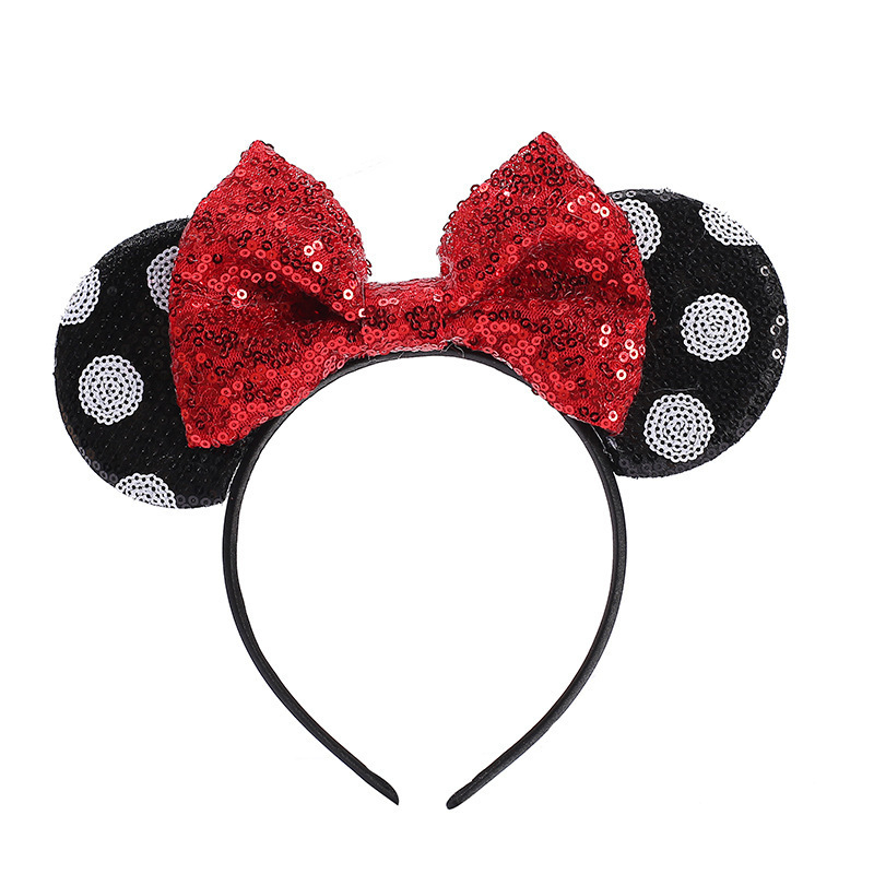 Cartoon Mickey Ears Hairband Princess snow White Sequin Prom Mouse Ears Headbands Party Gift Decoration