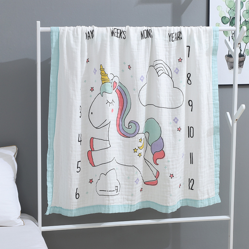 Hotsale wholesale organic muslin  swaddle blanket sheep unicorn swaddle muslin blankets