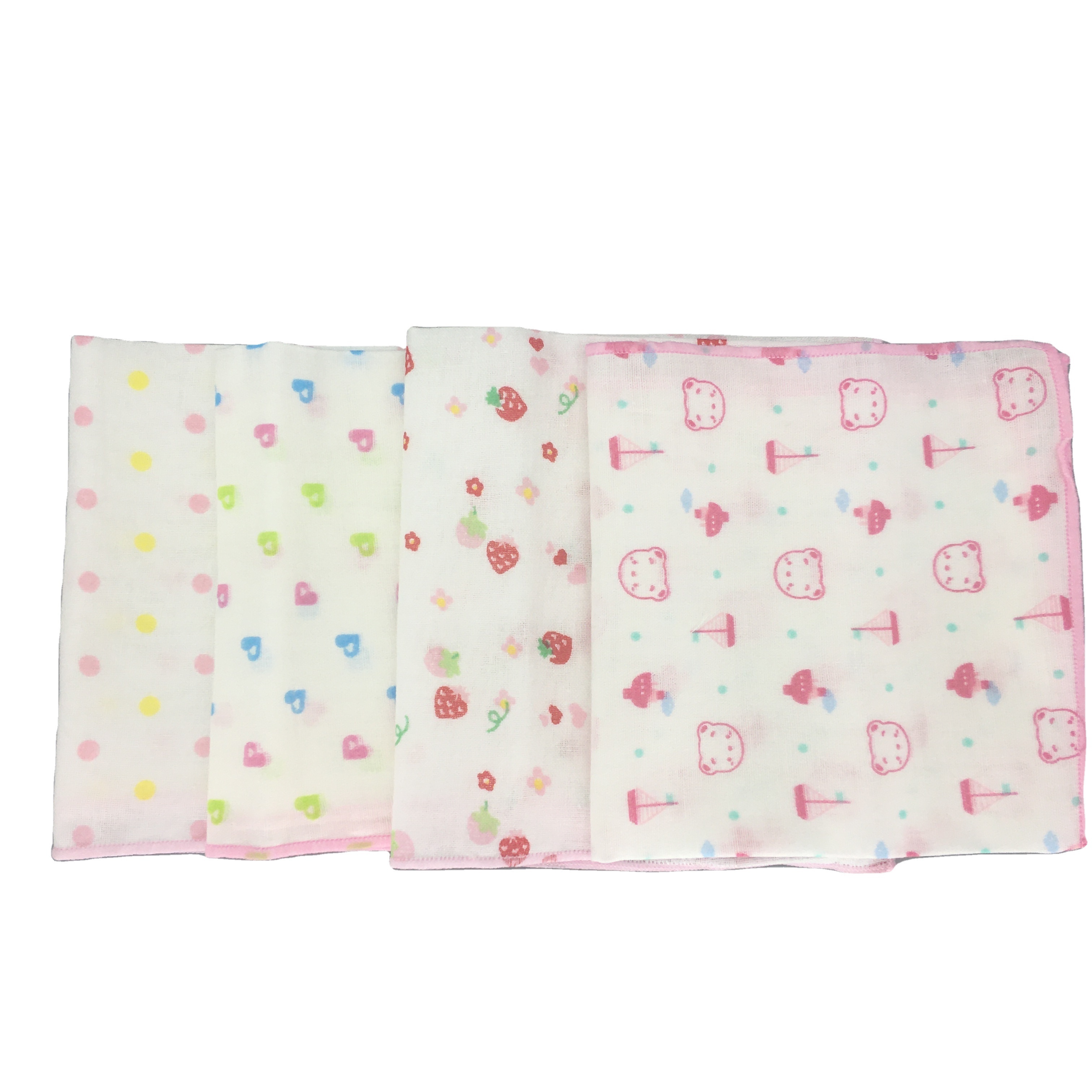 Natural bamboo Muslin baby small handkerchief 100% cotton muslin face towel baby towel organic cotton muslin face cloth